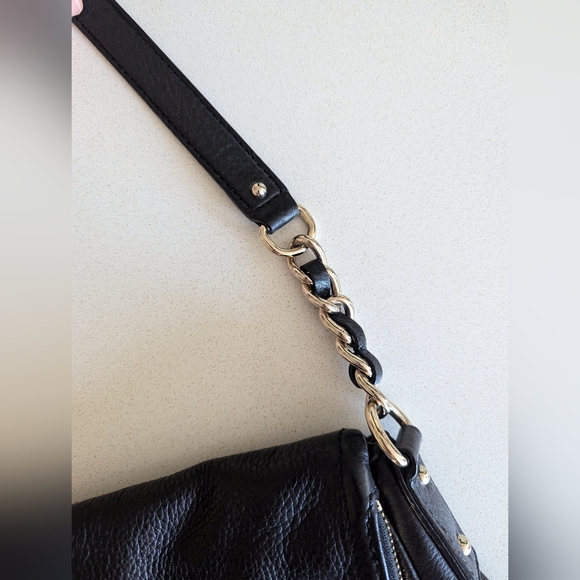 Kate Spade Black Leather Shoulder Bag with Chain Detail - Picture 3 of 11